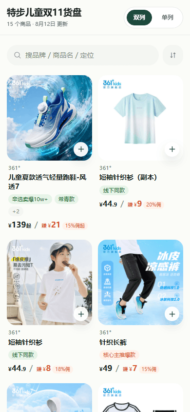 达人端商品列表页